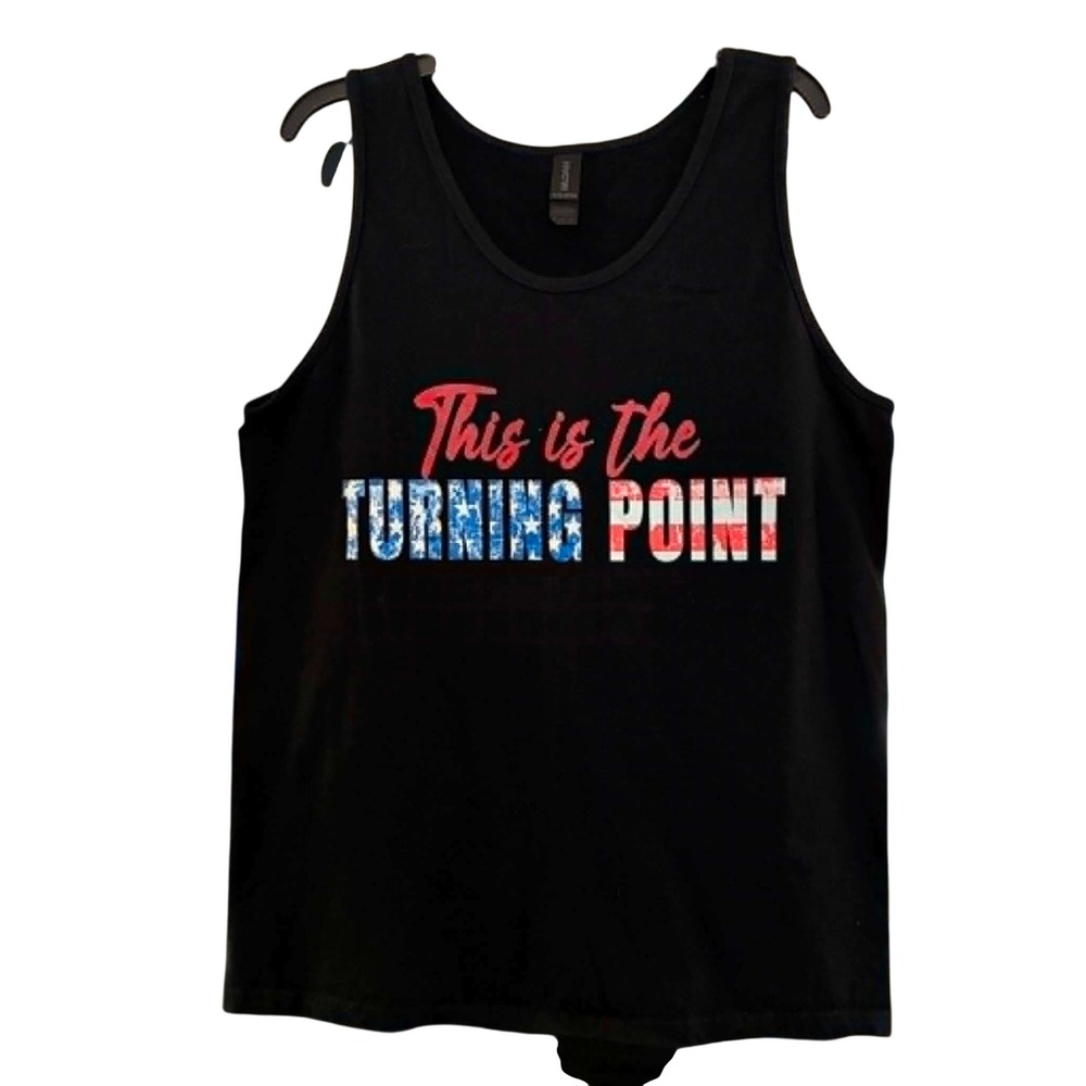 Gildan Tank Top Mens M Black This Is The Turning Point Graphic Alt Grunge